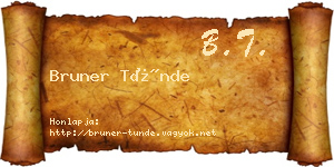 Bruner Tünde névjegykártya